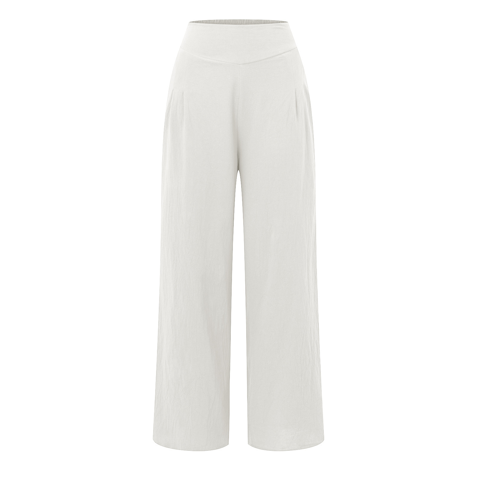 thumbnail image 5 of Pantalones de mujer de cintura alta y pierna ancha: pantalones palazzo con bolsillos, tejido ligero, ropa informal para vacaciones, tallas S-XXXL, cintura de 68-88 cm, corte holgado y cómodo., 5 of 6